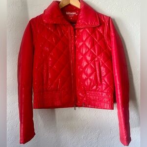 Kitson LA Red Puffer Bomber Jacket Size Small